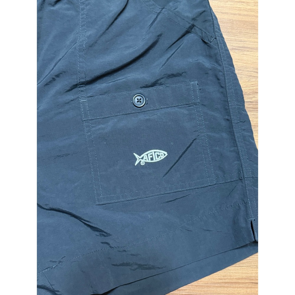 AFTCO Mens The Original Fishing 5" Shorts Navy Blue Nylon Utility Cargo Size 32 - Picture 2 of 9